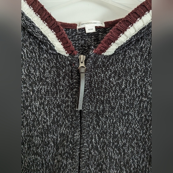 Warehouse One Wool Hooded Zip Up Cardigan Size M - Picture 4 of 5